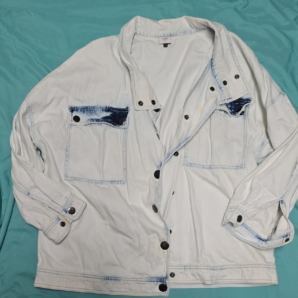 CAbi Cream Jacket with Blue Details
